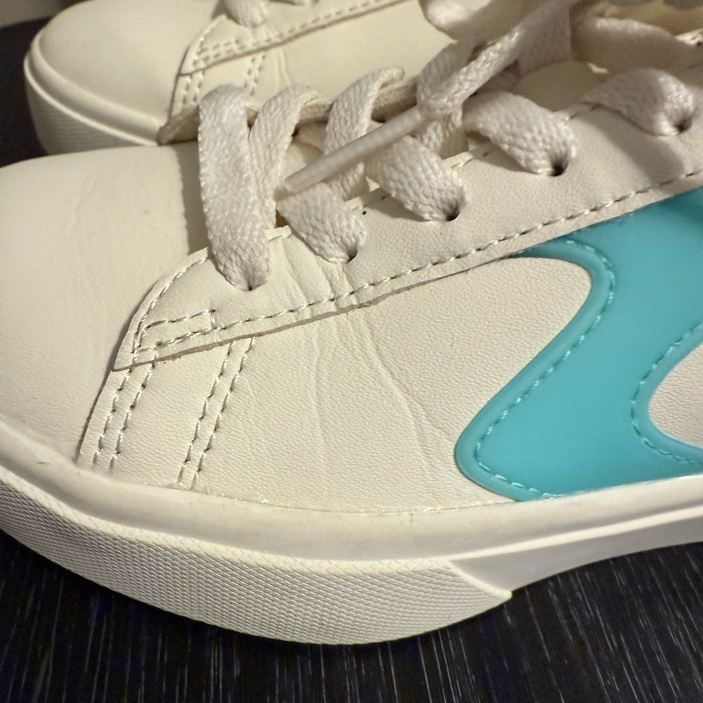 Skechers Kids Sneakers in White, Aqua, and Coral - Picture 8 of 13